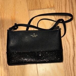 NWOT Kate Spade Black Sparkle Crossbody Bag